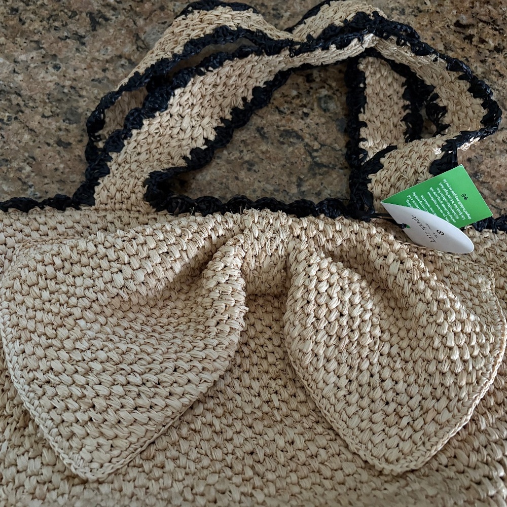 Kate Spade Raffia Bow Tote Bag